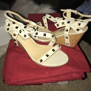 Valentino rockstud cork wedges size 6-6.5
